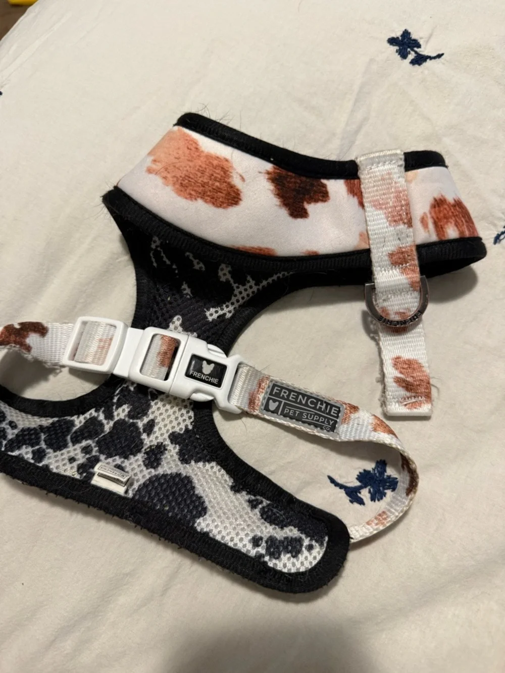 Frenchie Harness cow print